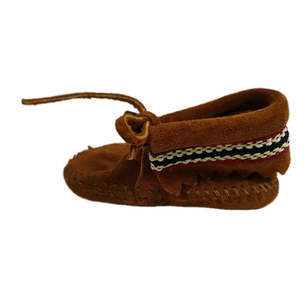 Minnetonka Infant Unisex Size‎ 1 Baby Moccasins Shoes Leather